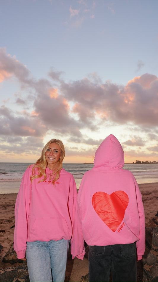 Love You Most Hoodie - Pink