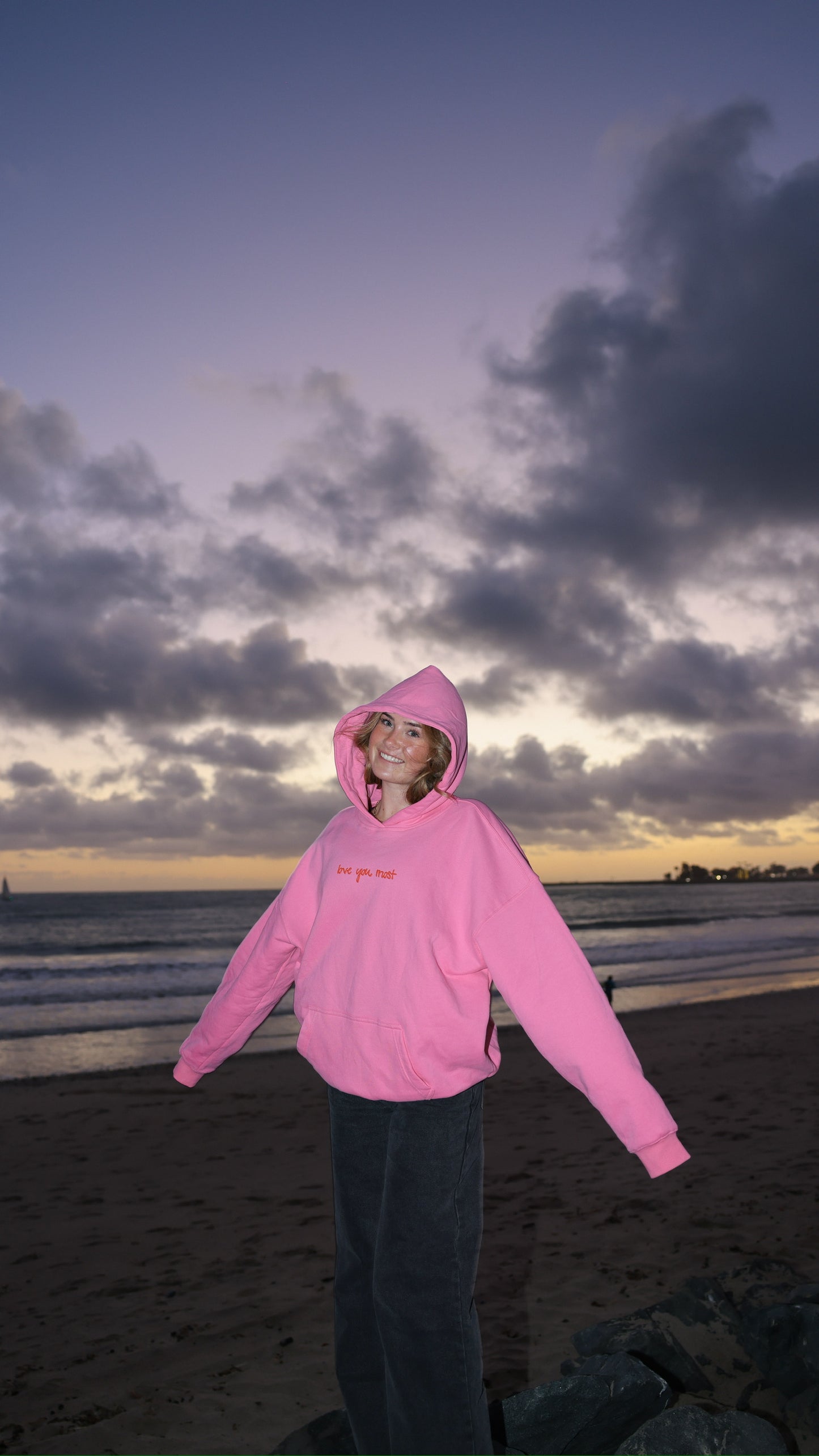 Love You Most Hoodie - Pink