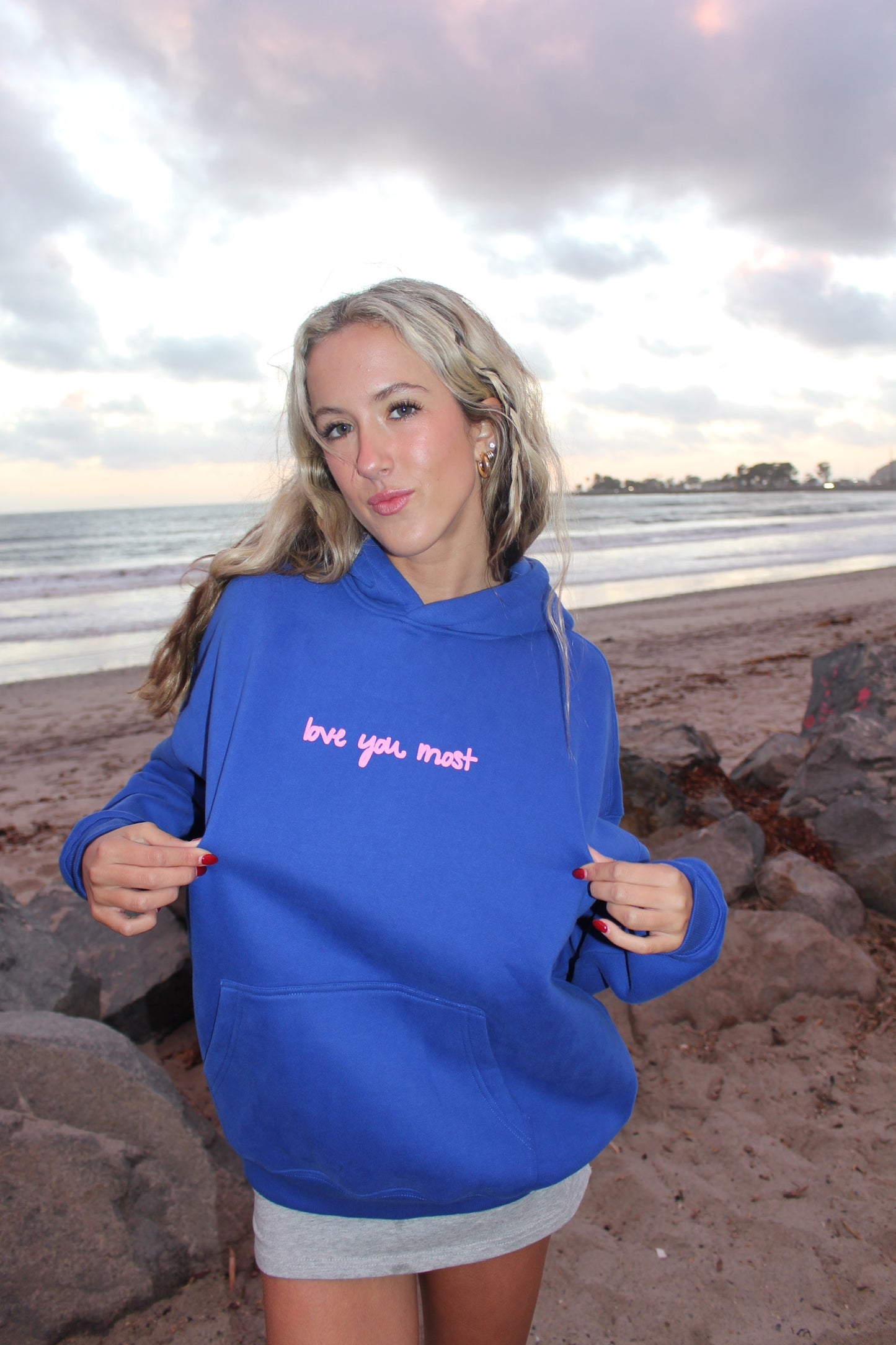 Love You Most Hoodie - Blue